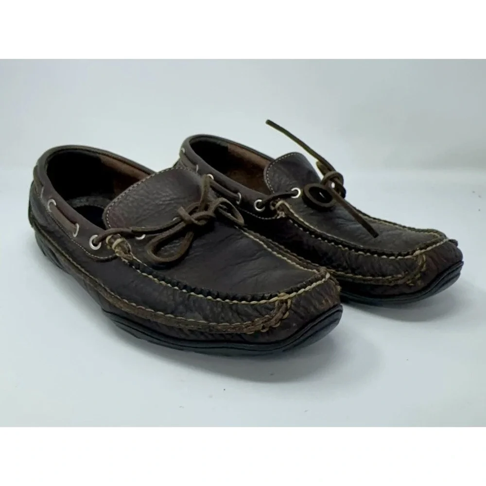 LL Bean‎ Handsewn Moccasins Men's Sz 9 Camp Moc Boat Shoe Leather Loafers Brown